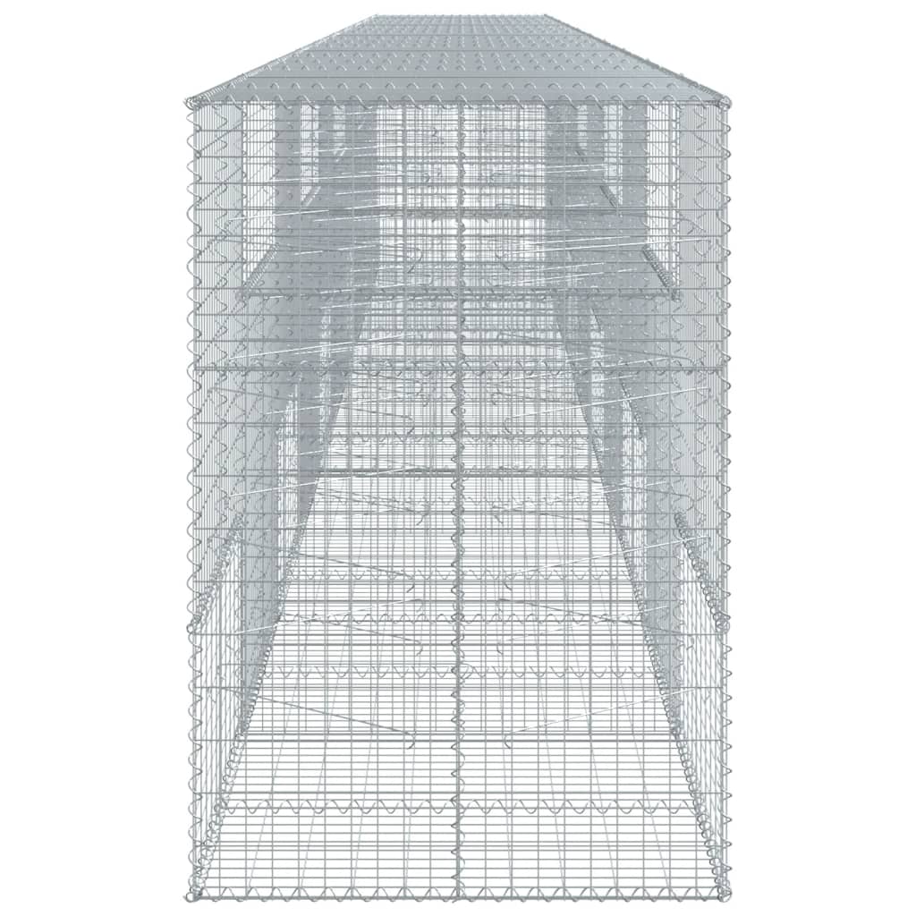 Coș gabion cu capac, 1000x100x150 cm, fier galvanizat