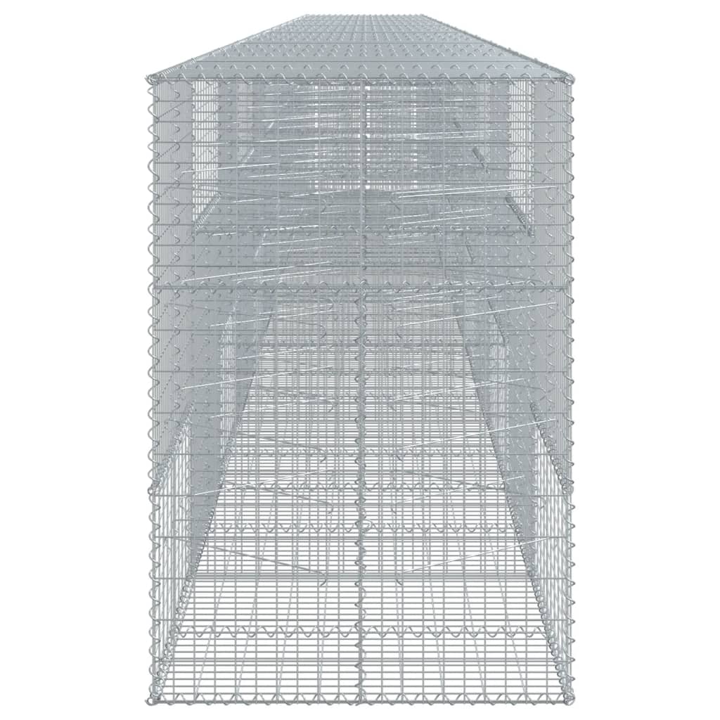 Coș gabion cu capac, 1200x100x150 cm, fier galvanizat