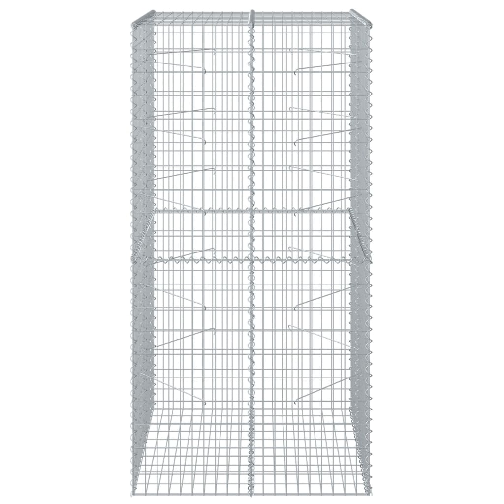 Coș gabion cu capac, 100x100x200 cm, fier galvanizat