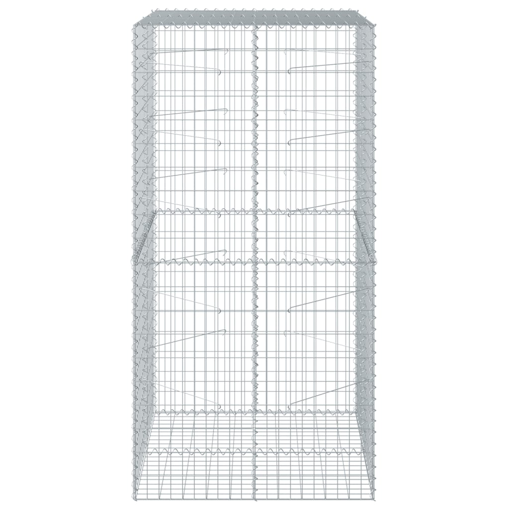 Coș gabion cu capac, 100x100x200 cm, fier galvanizat