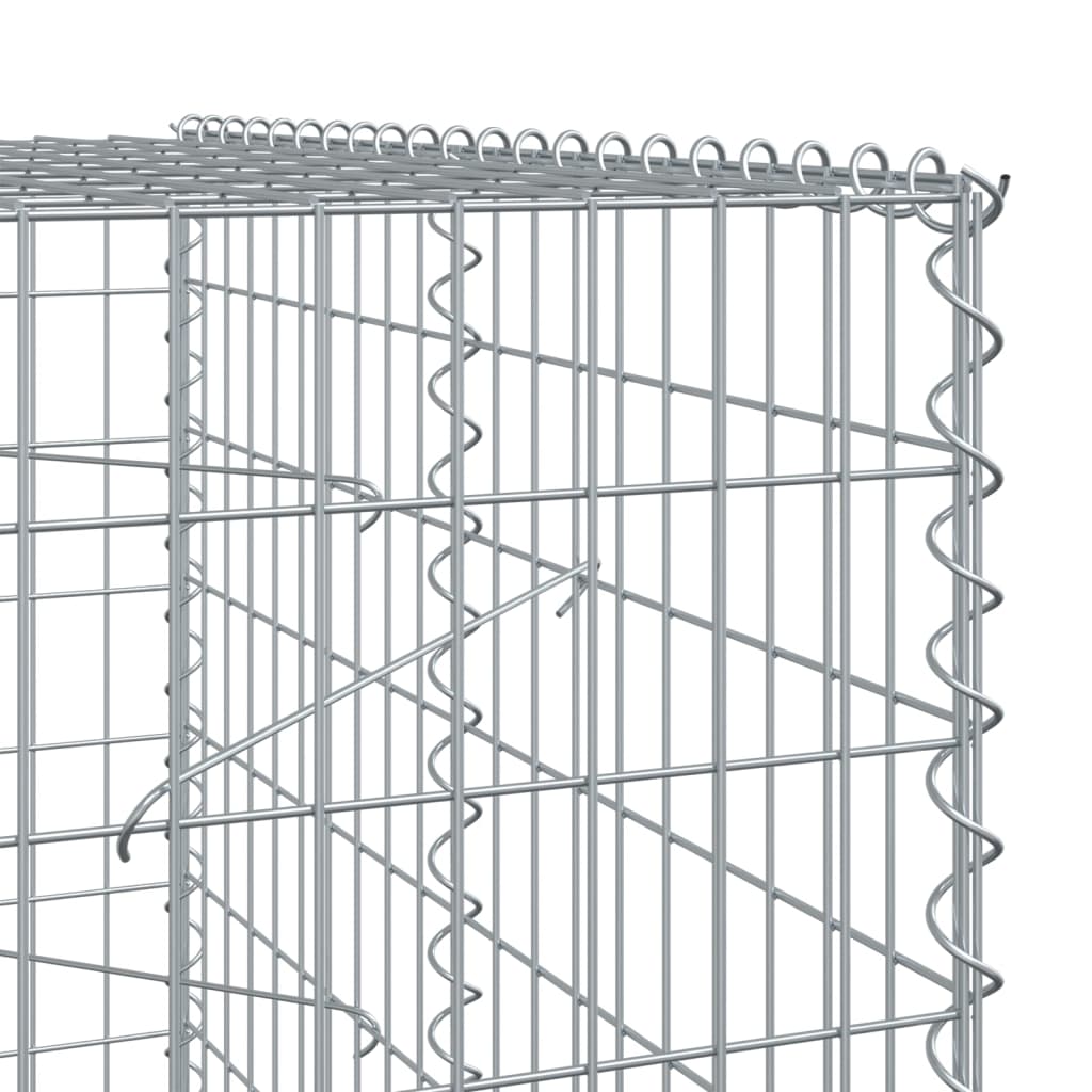 Coș gabion cu capac, 100x100x200 cm, fier galvanizat