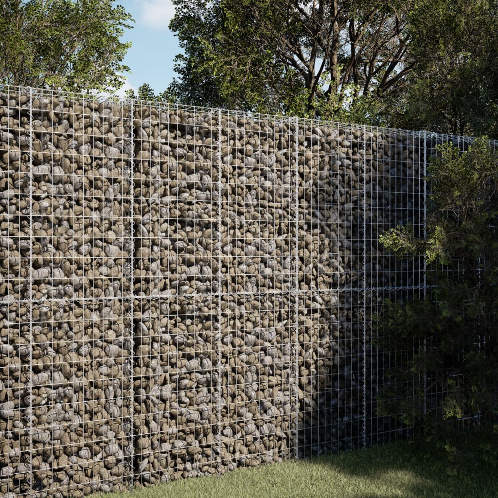 Coș gabion cu capac, 100x100x200 cm, fier galvanizat