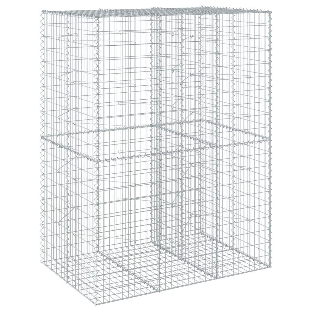 Coș gabion cu capac, 150x100x200 cm, fier galvanizat