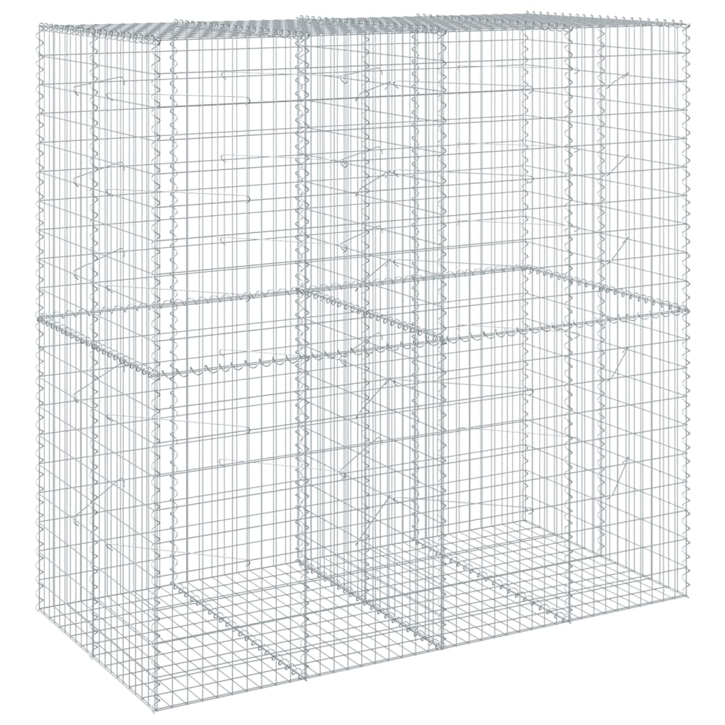 Coș gabion cu capac, 200x100x200 cm, fier galvanizat