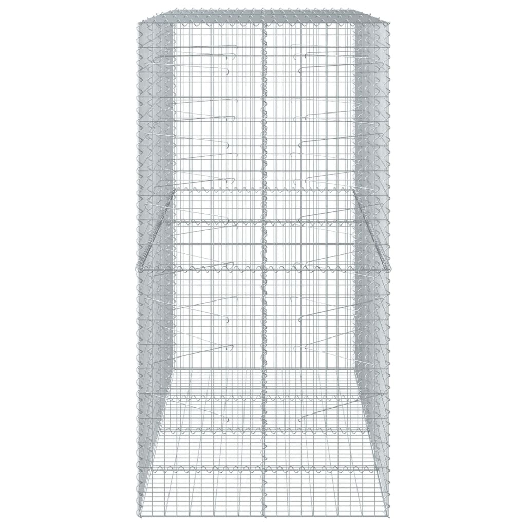 Coș gabion cu capac, 200x100x200 cm, fier galvanizat