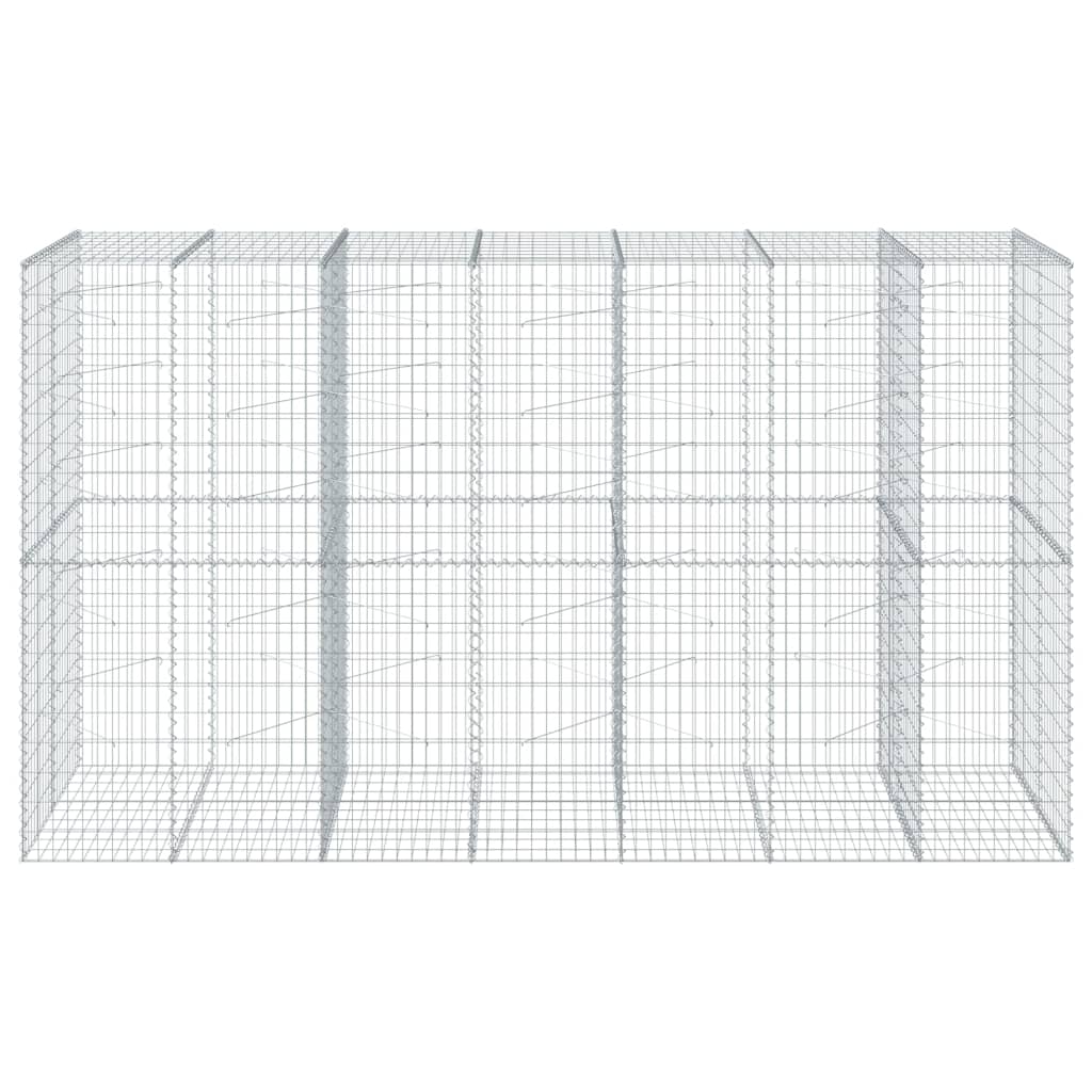 Coș gabion cu capac, 350x100x200 cm, fier galvanizat