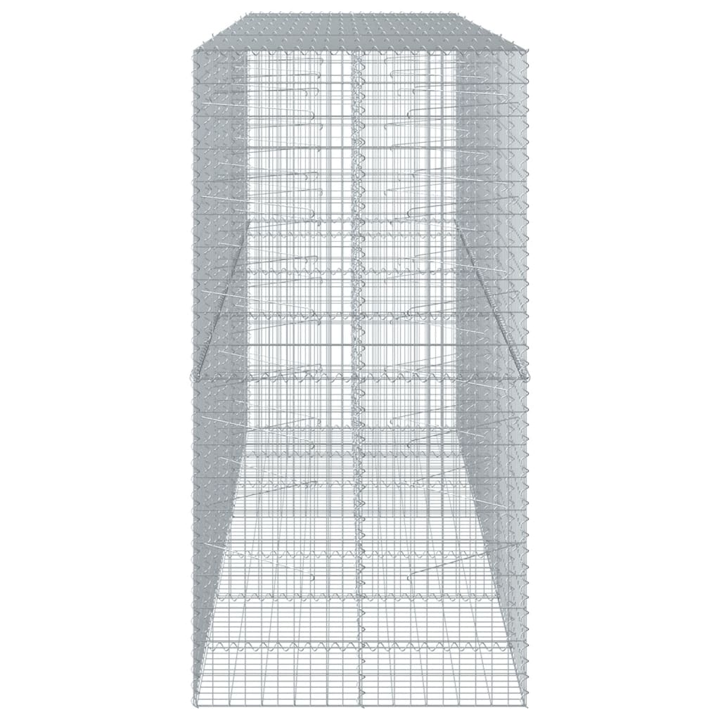 Coș gabion cu capac, 350x100x200 cm, fier galvanizat