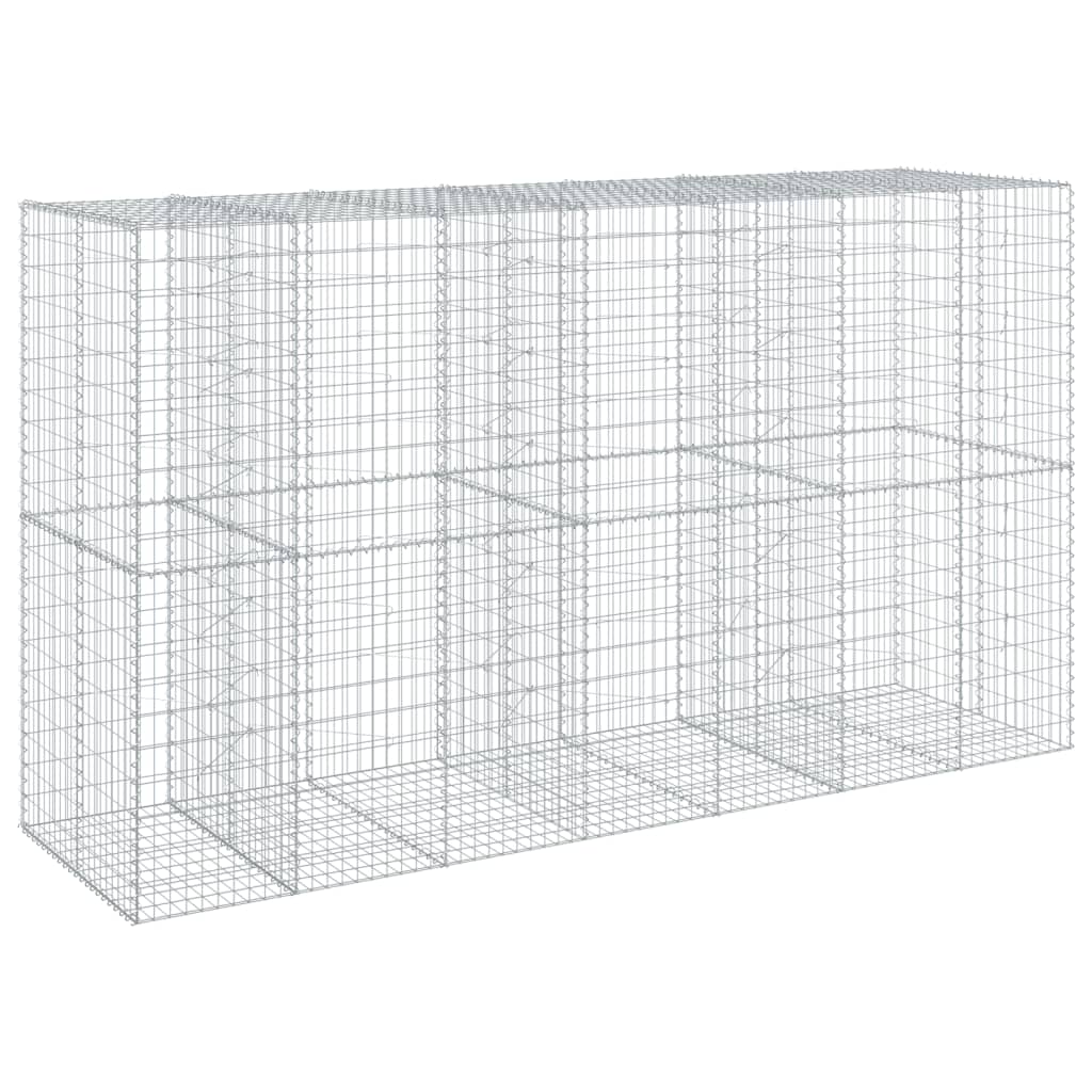 Coș gabion cu capac, 350x100x200 cm, fier galvanizat