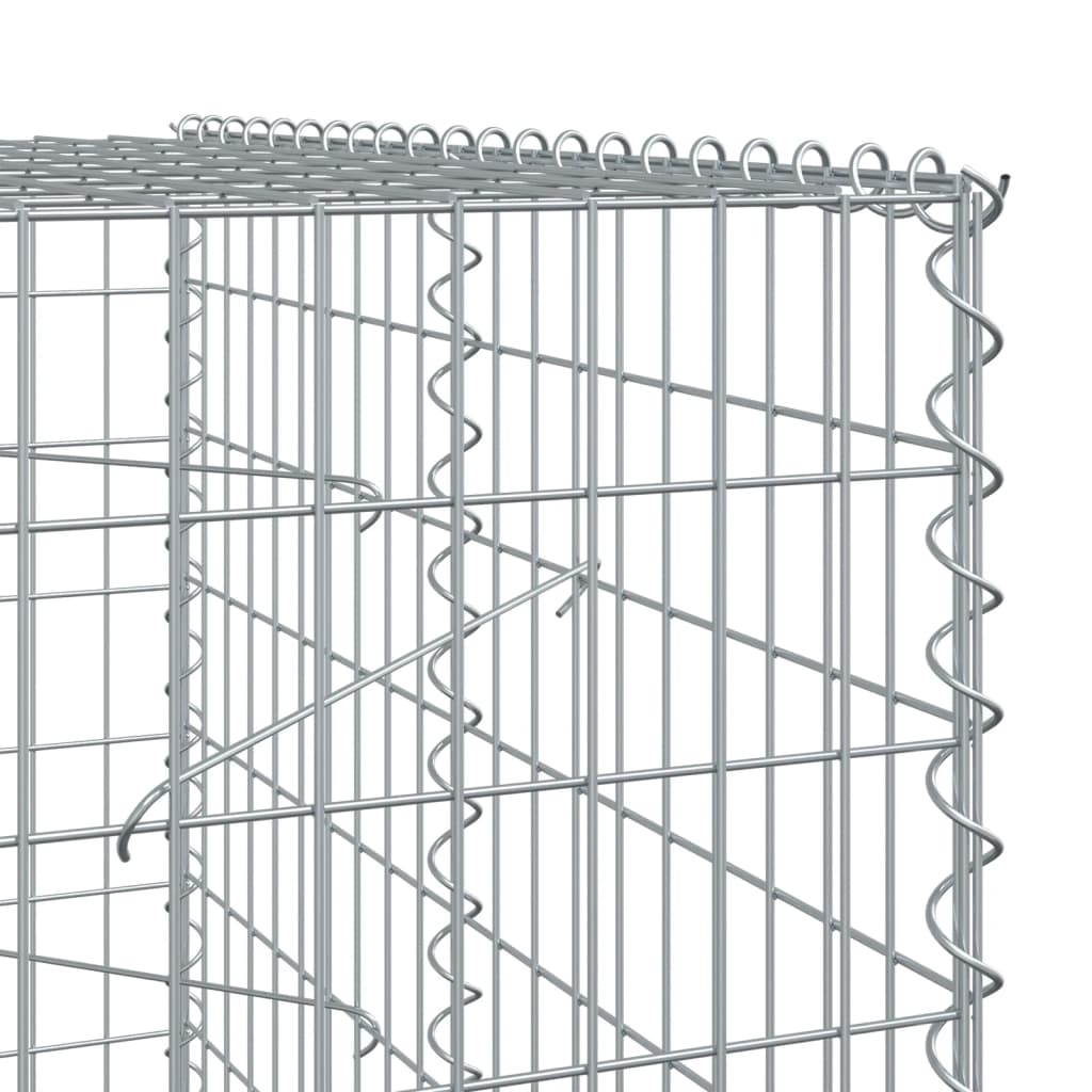 Coș gabion cu capac, 350x100x200 cm, fier galvanizat