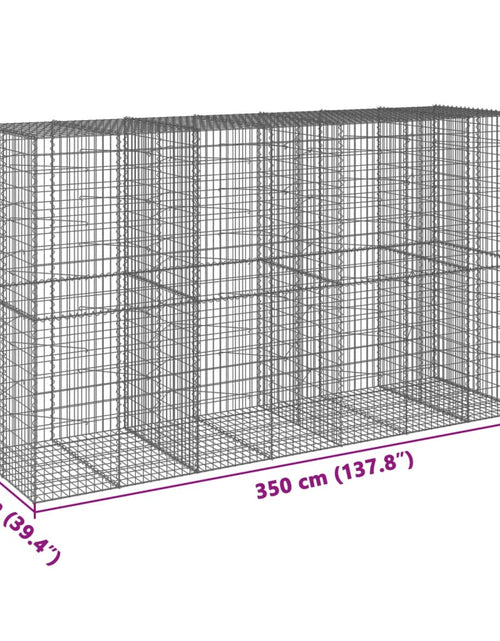 Încărcați imaginea în vizualizatorul Galerie, Coș gabion cu capac, 350x100x200 cm, fier galvanizat
