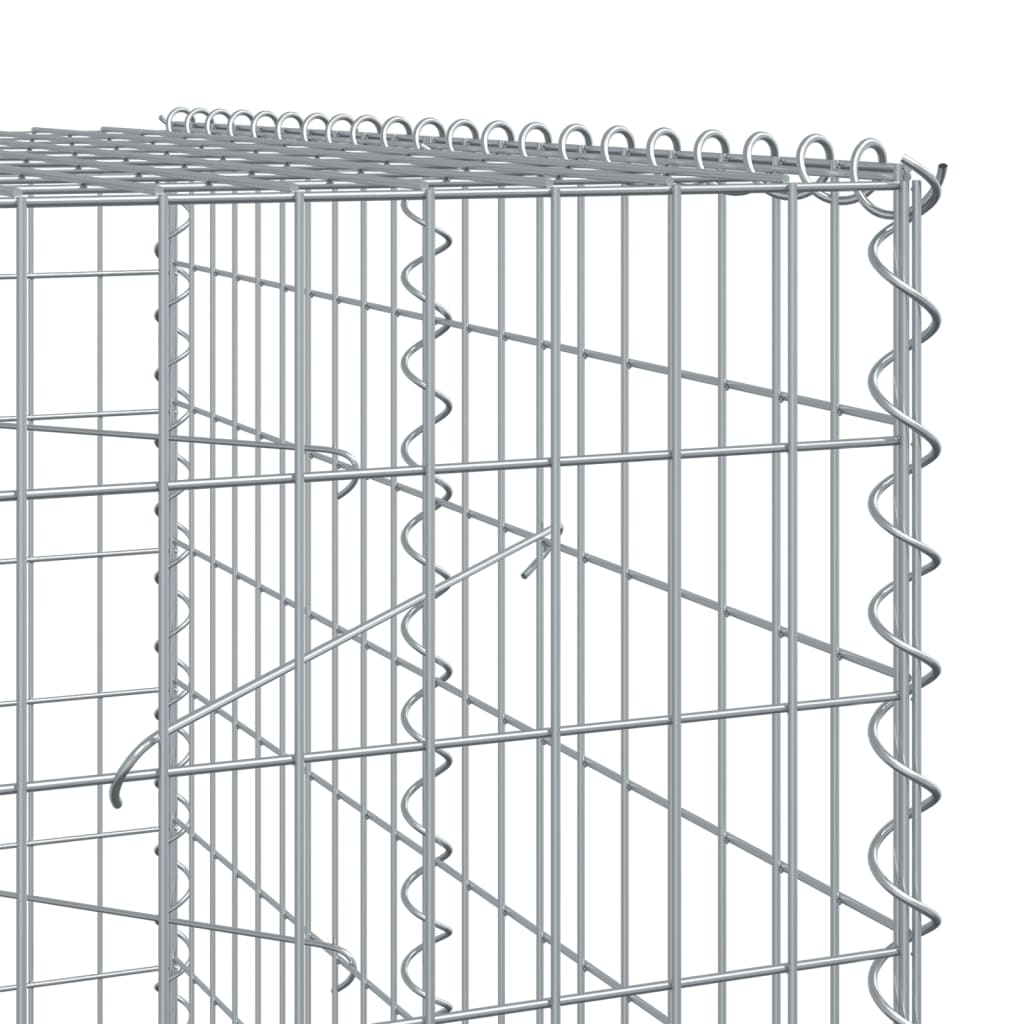 Coș gabion cu capac, 400x100x200 cm, fier galvanizat