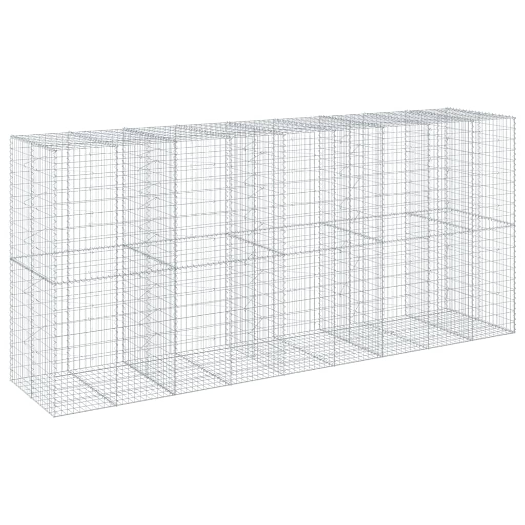 Coș gabion cu capac, 450x100x200 cm, fier galvanizat