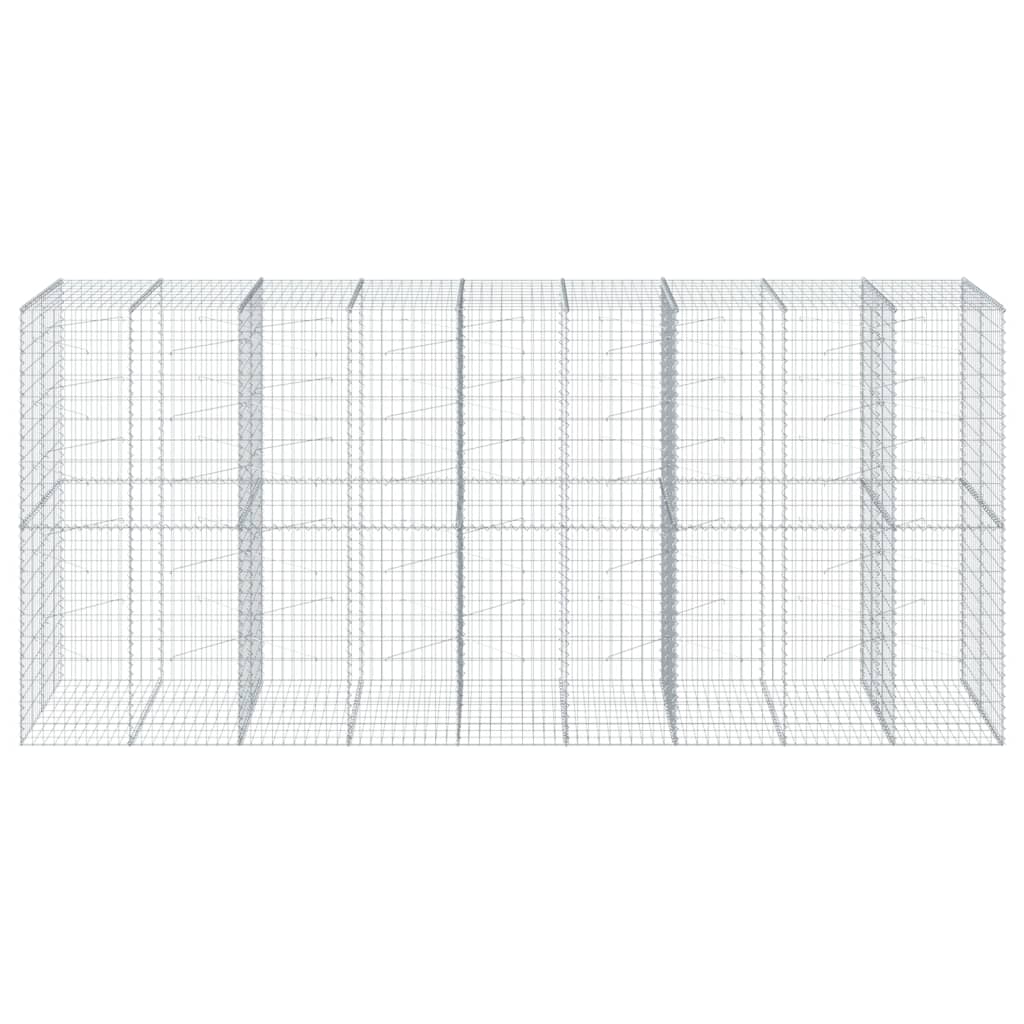 Coș gabion cu capac, 450x100x200 cm, fier galvanizat