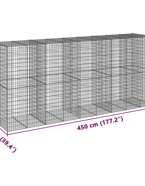 Încărcați imaginea în vizualizatorul Galerie, Coș gabion cu capac, 450x100x200 cm, fier galvanizat
