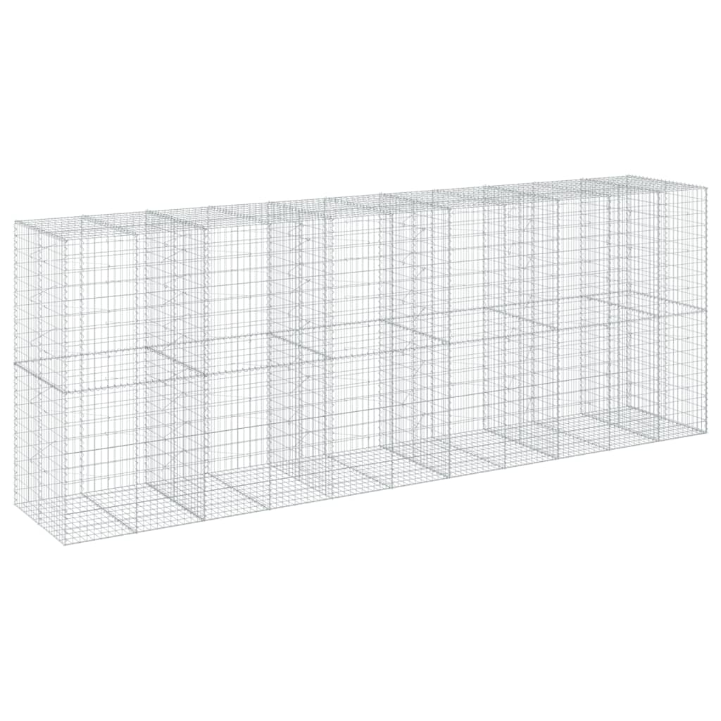 Coș gabion cu capac, 550x100x200 cm, fier galvanizat