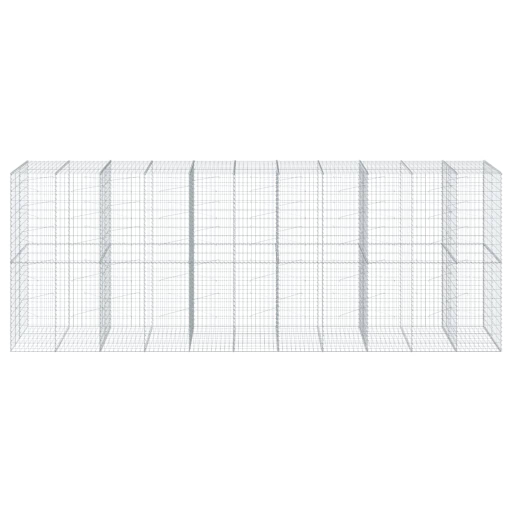 Coș gabion cu capac, 550x100x200 cm, fier galvanizat