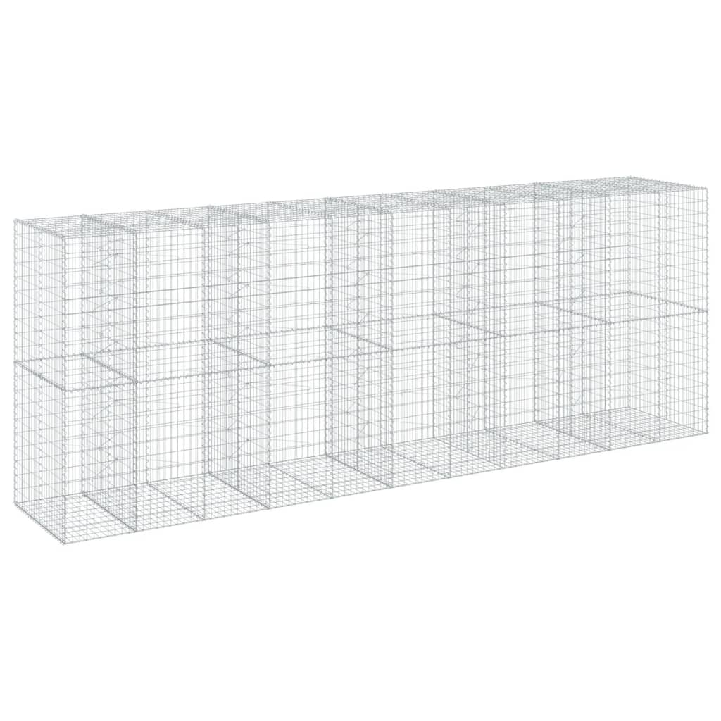 Coș gabion cu capac, 550x100x200 cm, fier galvanizat