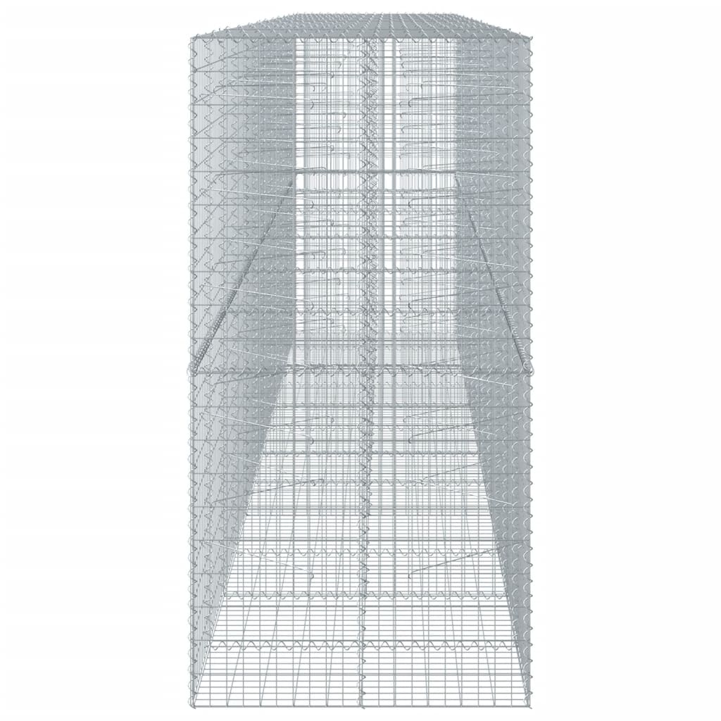 Coș gabion cu capac, 600x100x200 cm, fier galvanizat