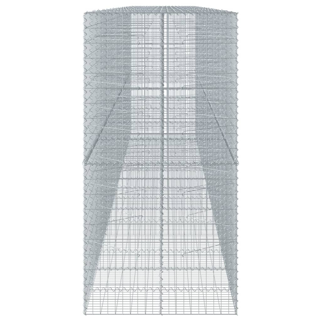 Coș gabion cu capac, 800x100x200 cm, fier galvanizat