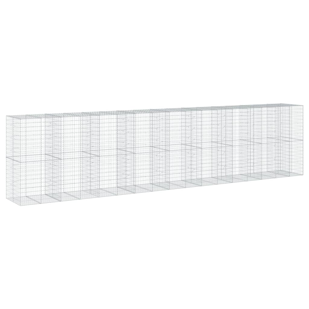 Coș gabion cu capac, 850x100x200 cm, fier galvanizat