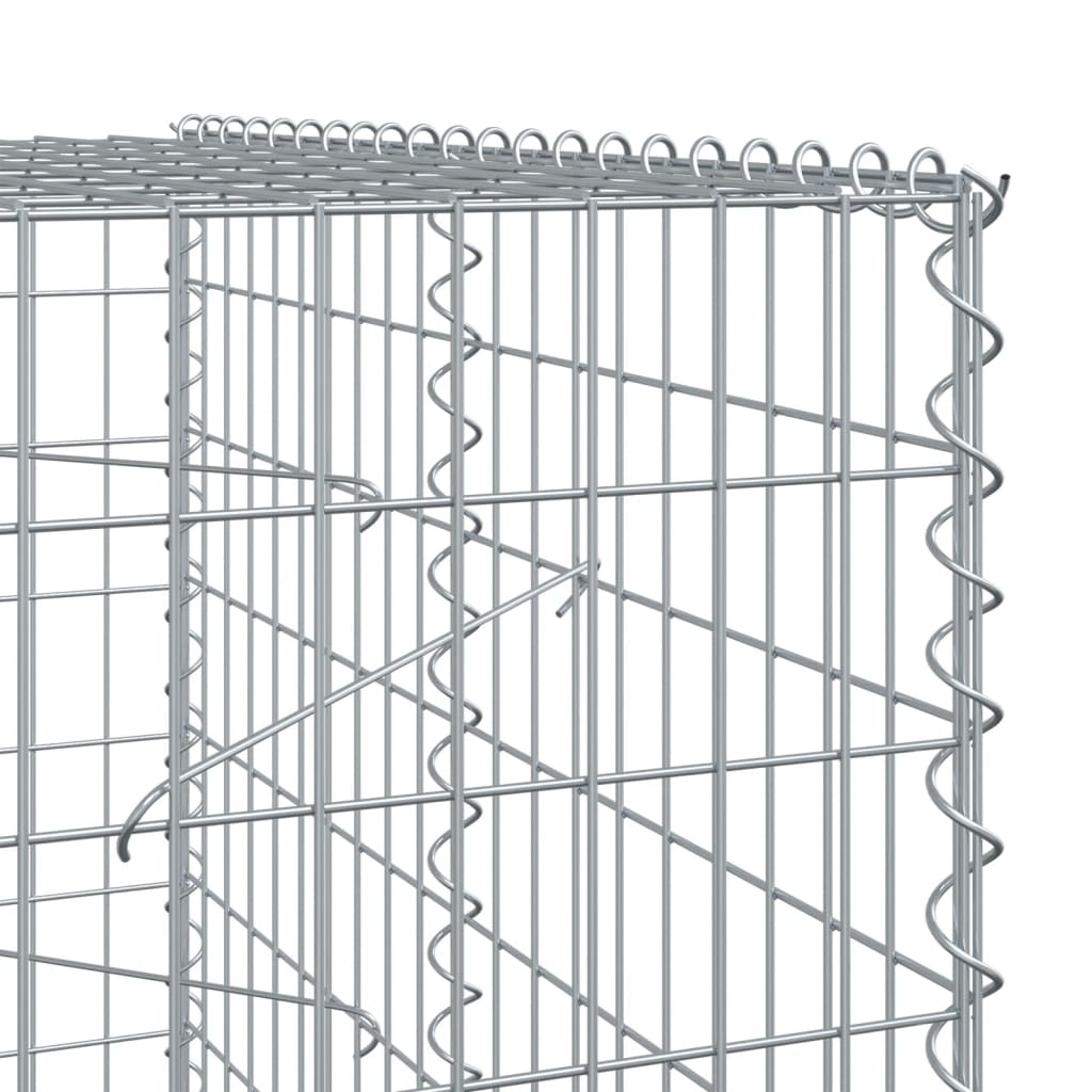 Coș gabion cu capac, 850x100x200 cm, fier galvanizat