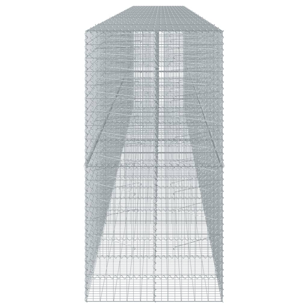 Coș gabion cu capac, 1000x100x200 cm, fier galvanizat