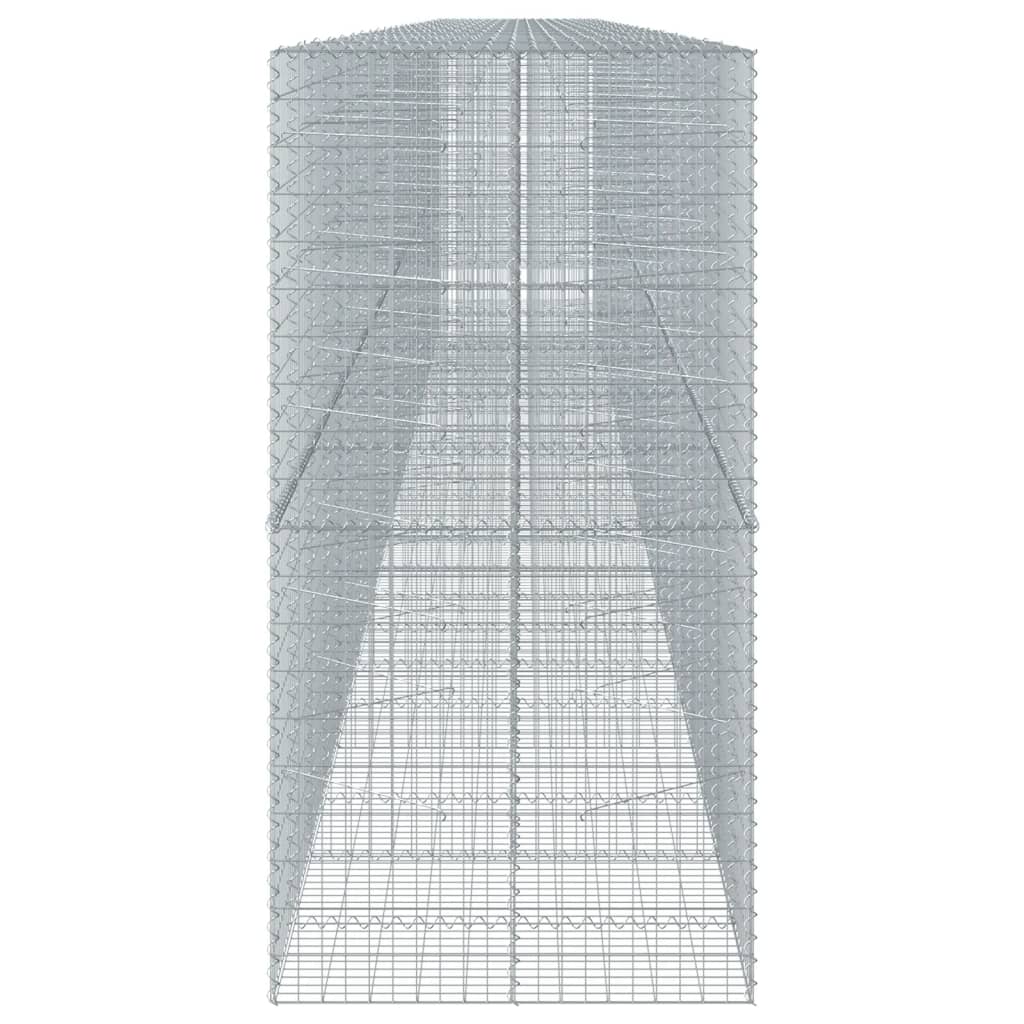 Coș gabion cu capac, 1200x100x200 cm, fier galvanizat