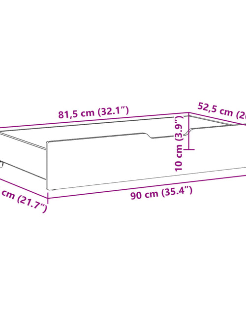 Încărcați imaginea în vizualizatorul Galerie, Sertare de pat cu roți, 2 buc., 90x55x16 cm, lemn masiv de pin

