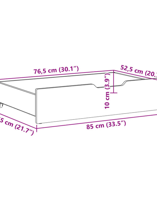 Загрузите изображение в средство просмотра галереи, Sertare de pat cu roți, 2 buc., 85x55x16 cm, lemn masiv de pin
