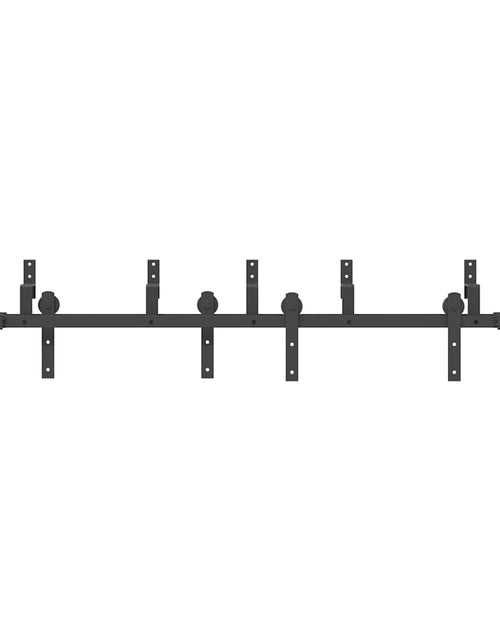 Загрузите изображение в средство просмотра галереи, Set feronerie pentru uși glisante, negru, 200 cm, oțel
