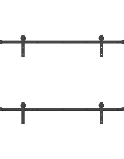 Загрузите изображение в средство просмотра галереи, Set feronerie pentru uși glisante, negru, 200 cm, oțel
