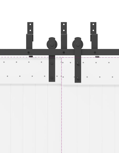Загрузите изображение в средство просмотра галереи, Set feronerie pentru uși glisante, negru, 200 cm, oțel
