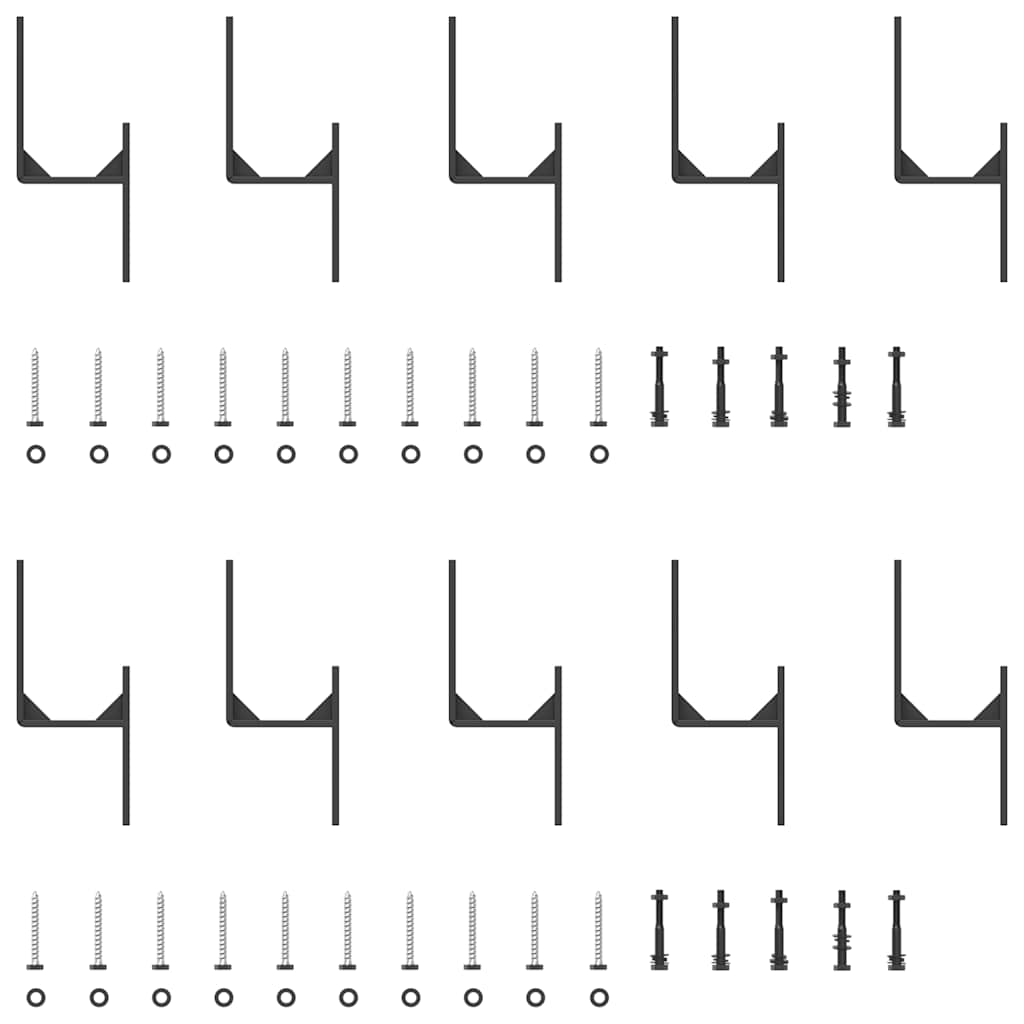 Set feronerie pentru uși glisante, negru, 200 cm, oțel