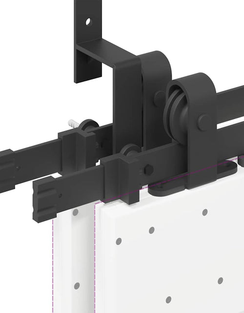 Загрузите изображение в средство просмотра галереи, Set feronerie pentru uși glisante, negru, 200 cm, oțel
