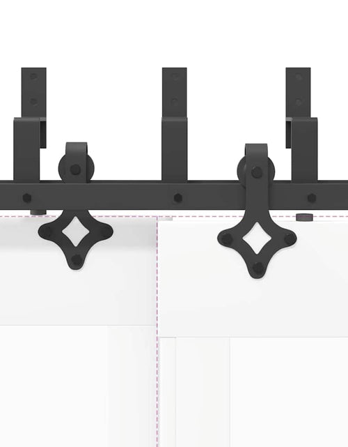 Загрузите изображение в средство просмотра галереи, Set feronerie pentru uși glisante, negru, 152,5 cm, oțel
