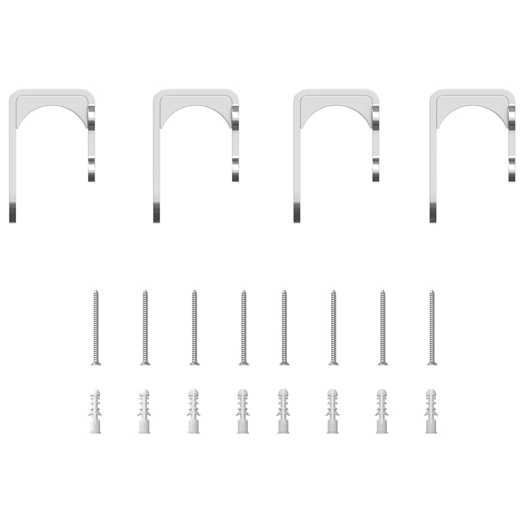 Set piese pentru ușă glisantă, argintiu, 200 cm oțel inoxidabil