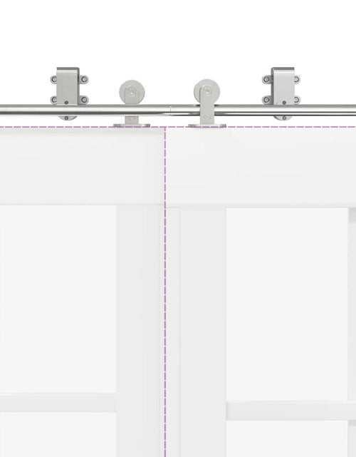 Загрузите изображение в средство просмотра галереи, Set piese pentru ușă glisantă, argintiu, 183 cm oțel inoxidabil
