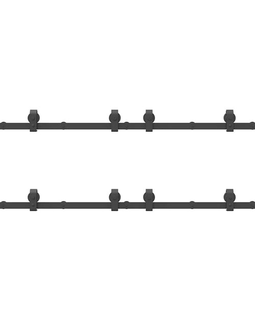 Загрузите изображение в средство просмотра галереи, Set feronerie pentru uși glisante, negru, 200 cm, oțel
