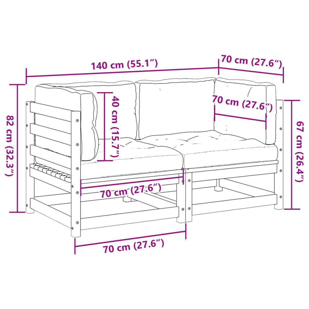 Set canapele de grădină cu perne, 5 piese, lemn masiv de pin