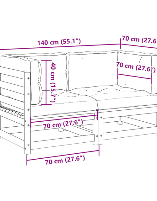 Загрузите изображение в средство просмотра галереи, Set canapele grădină cu perne, 2 piese, lemn masiv brad douglas
