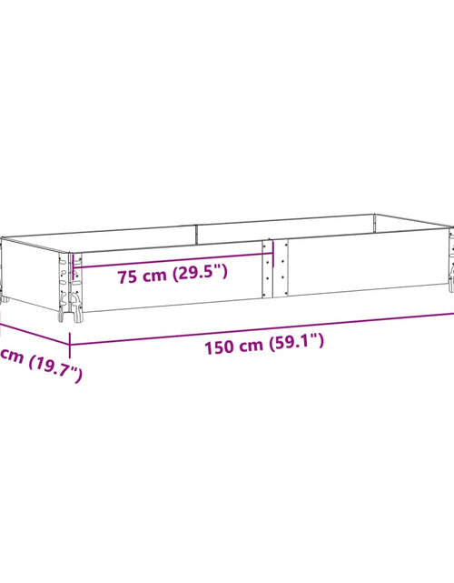 Încărcați imaginea în vizualizatorul Galerie, Ramă pentru paleți, maro, 150x50 cm, lemn masiv de pin
