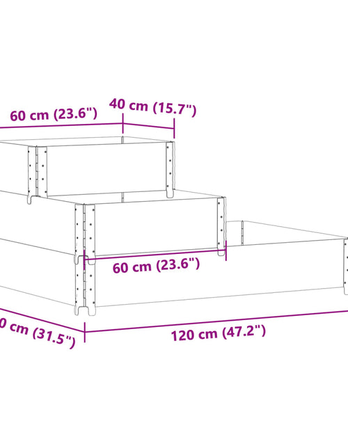 Загрузите изображение в средство просмотра галереи, Strat înălțat cu 3 niveluri, 120x80 cm, lemn masiv de pin
