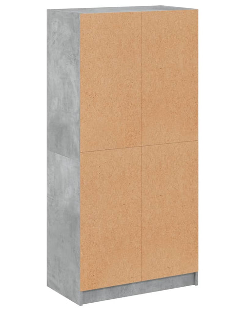 Загрузите изображение в средство просмотра галереи, Dulap înalt cu uși, gri beton, 68x37x142 cm, lemn compozit

