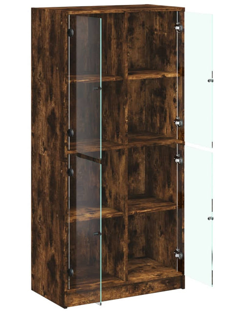 Încărcați imaginea în vizualizatorul Galerie, Dulap înalt cu uși, stejar fumuriu, 68x37x142 cm, lemn compozit
