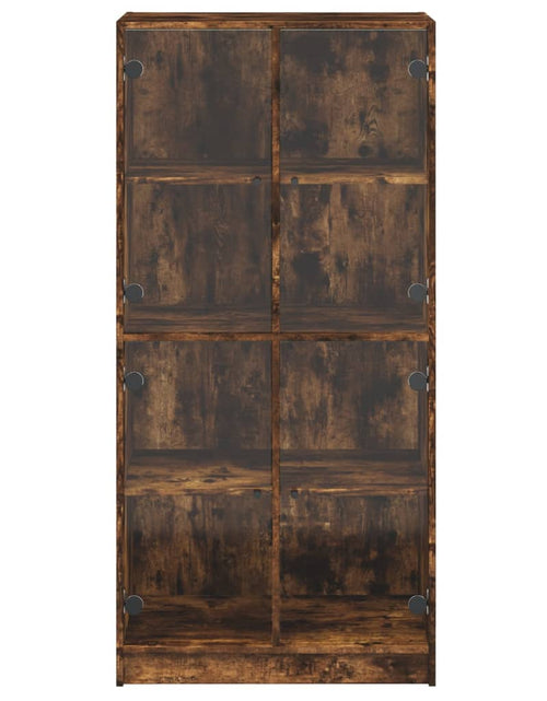 Загрузите изображение в средство просмотра галереи, Dulap înalt cu uși, stejar fumuriu, 68x37x142 cm, lemn compozit
