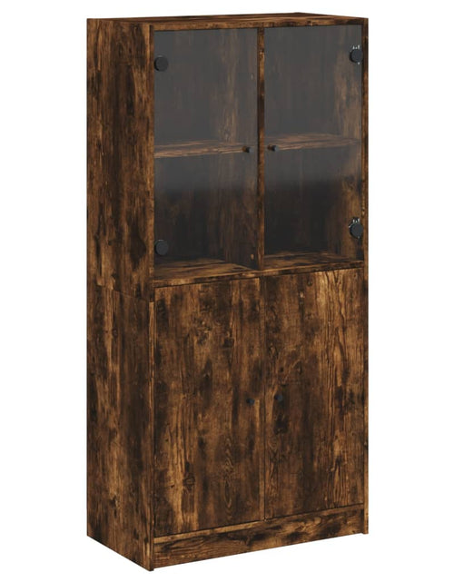 Загрузите изображение в средство просмотра галереи, Dulap înalt cu uși, stejar fumuriu, 68x37x142 cm, lemn compozit
