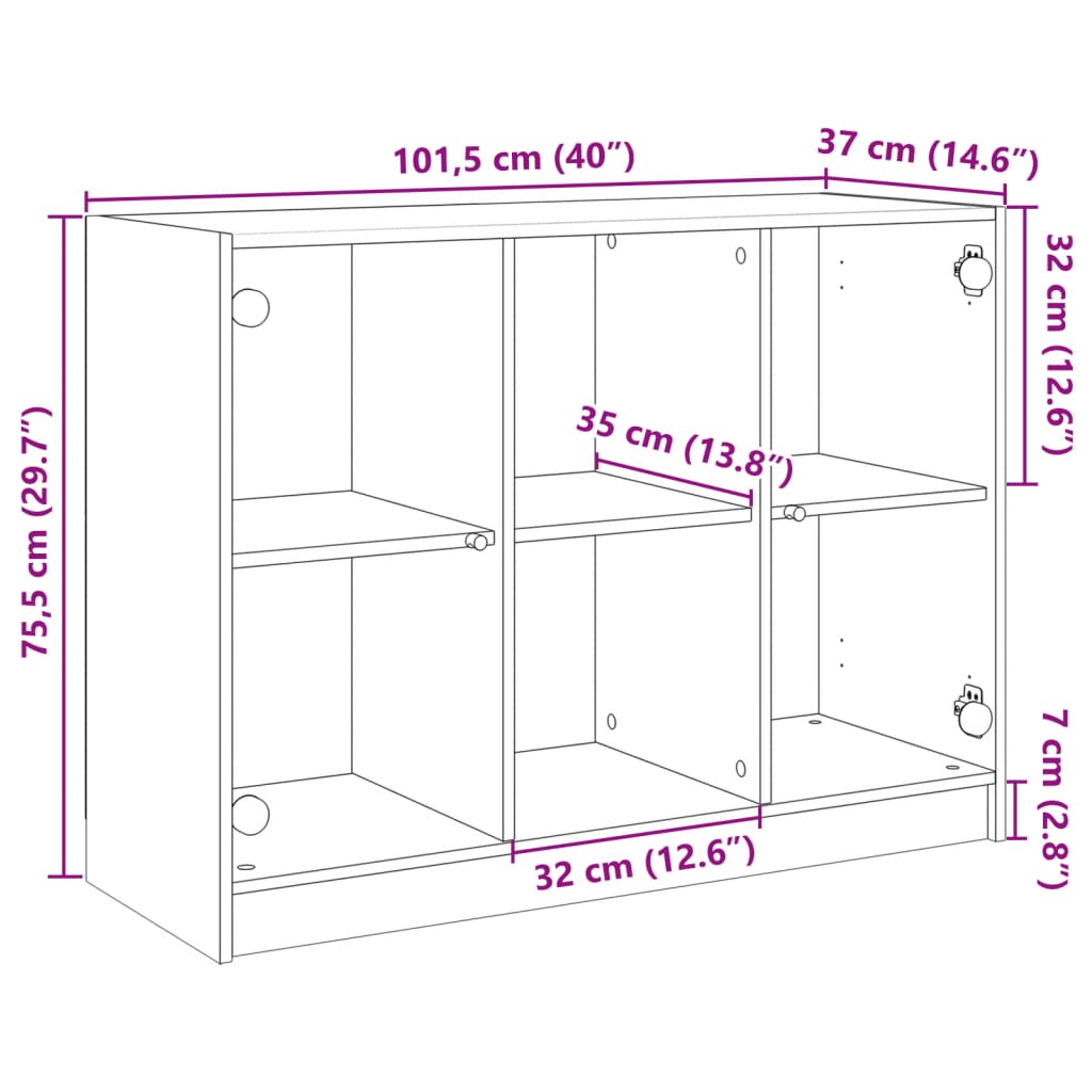 Dulap, alb, 101,5x37x75,5 cm, lemn prelucrat