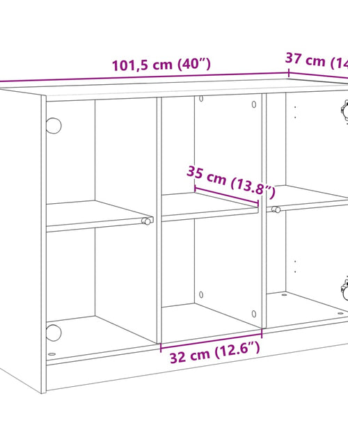 Încărcați imaginea în vizualizatorul Galerie, Servantă, stejar fumuriu, 102x37x75,5 cm, lemn compozit
