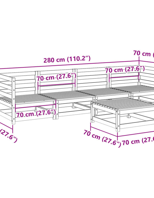 Încărcați imaginea în vizualizatorul Galerie, Set canapea de grădină, 5 piese, lemn de pin tratat
