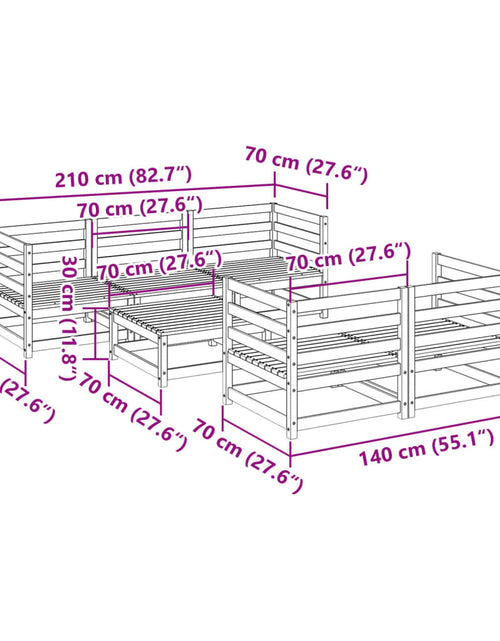 Încărcați imaginea în vizualizatorul Galerie, Set canapea de grădină, 6 piese, lemn masiv de pin
